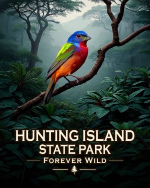 Hunting Island South Carolina - Forever Wild - Painted Bunting Souvenir Art Print