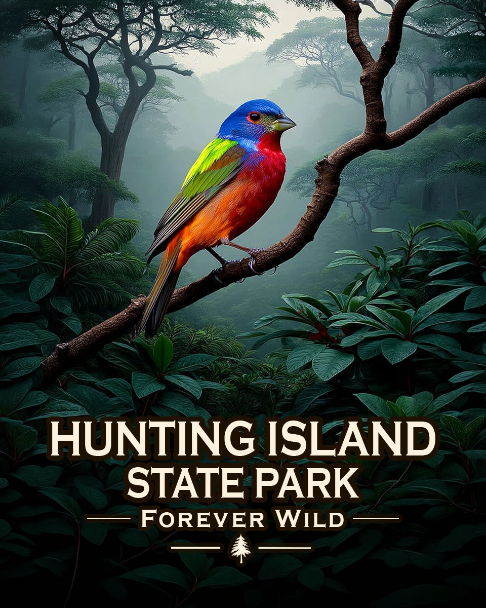 Hunting Island South Carolina - Forever Wild - Painted Bunting Souvenir Art Print