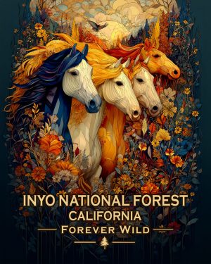 Inyo National Forest California - Forever Wild Horses Souvenir Art Print