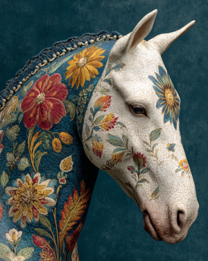 Japandi Style Painted Horse