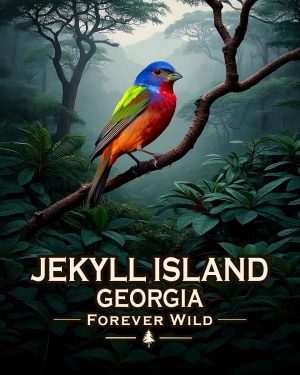Jekyll Island Georgia - Forever Wild - Painted Bunting Souvenir Art Print