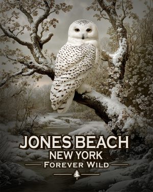 Jones Beach New York - Forever Wild - Souvenir Snowy Owl Art Print