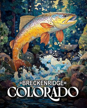 Jumping Trout  - Breckenridge, Colorado Souvenir Art Print