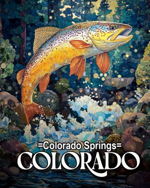Jumping Trout  - Colorado Springs Souvenir Art Print