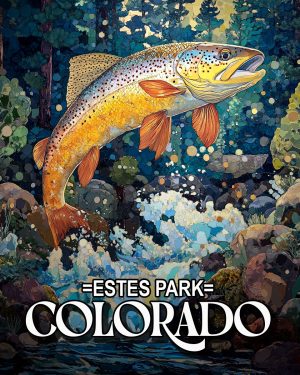 Jumping Trout  -  Estes Park Souvenir Art Print