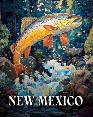 Jumping Trout  -  New Mexico Souvenir Art Print