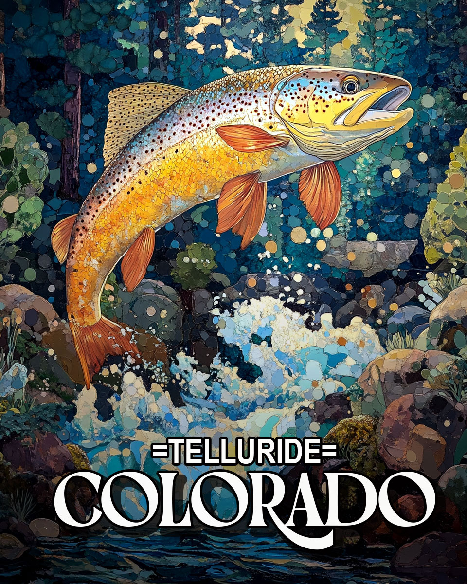 Jumping Trout  -  Telluride Souvenir Art Print