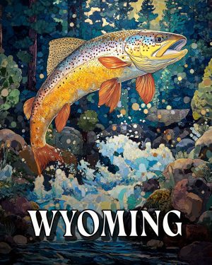 Jumping Trout  -  Wyoming Souvenir Art Print