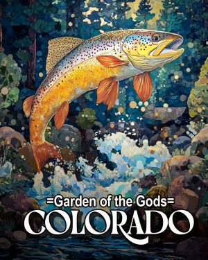 Jumping Trout  - Garden of the Gods Souvenir Art Print