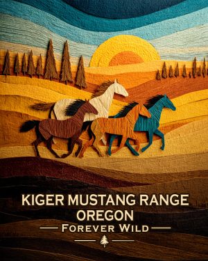 Kiger Mustang Range Oregon - Forever Wild Horse Scene Souvenir Art Print
