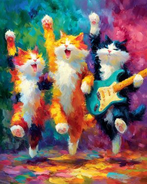 Kool Kats Love Pop Rock - Cats and Music Art Prints