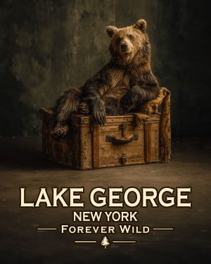Lake George  - New York - Forever Wild - Black Bear Bear Posing on Luggage