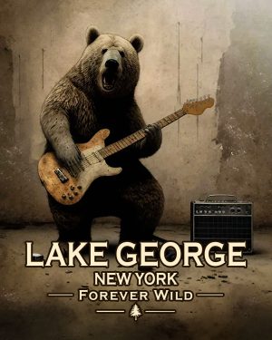 Lake George  - New York - Forever Wild - Black Bear  Playing Guitar