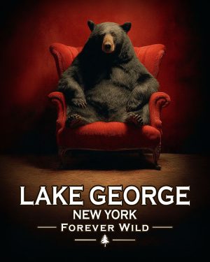 Lake George  - New York - Forever Wild - Lazy Bear in Chair