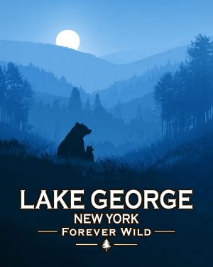 Lake George  - New York - Forever Wild - Mother Bear and Cub Enjoy the Evening