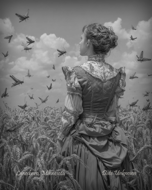 Lanesboro, Minnesota - Observing the Locus Swarm - Vintage Style Agriculture Cryptid Photo