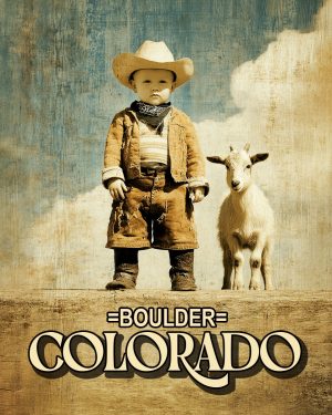 Lil Cowboy and Billy Goat - Boulder Colorado Souvenir Art Print.jpg
