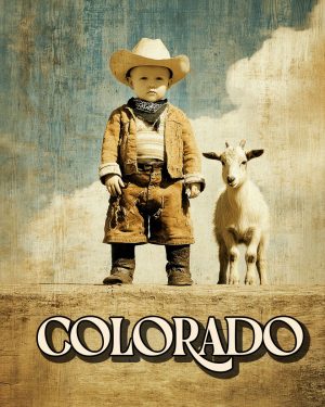 Lil Cowboy and Billy Goat - Colorado Souvenir Art Print