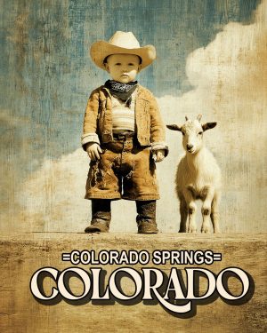 Lil Cowboy and Billy Goat - Colorado Springs Souvenir Art Print