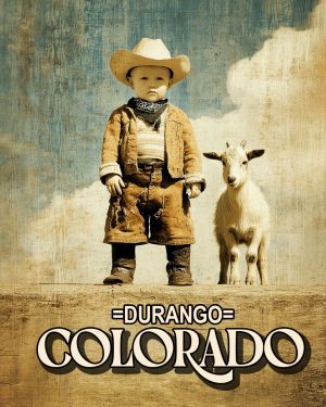 Lil Cowboy and Billy Goat -  Durango Souvenir Art Print