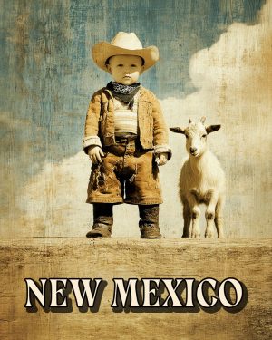 Lil Cowboy and Billy Goat -  New Mexico Souvenir Art Print