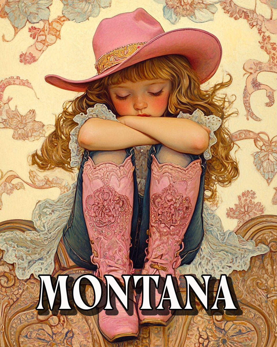 Lil Cowgirl -  Montana Souvenir Art Print