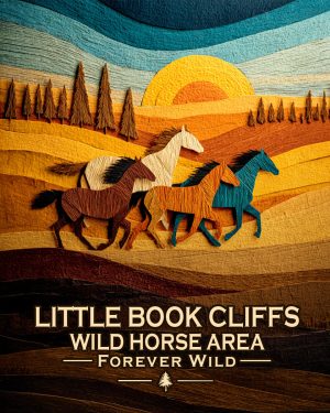 Little Book Cliffs Wild Horse Area Colorado - Forever Wild Horse Scene Souvenir Art Print