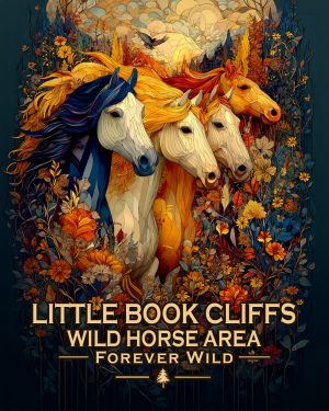 Little Book Cliffs Wild Horse Area Colorado - Forever Wild Horses Souvenir Art Print