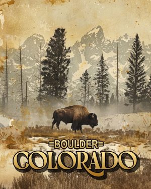 Lone Bison in the High Country - Boulder Colorado Souvenir Art Print.jpg