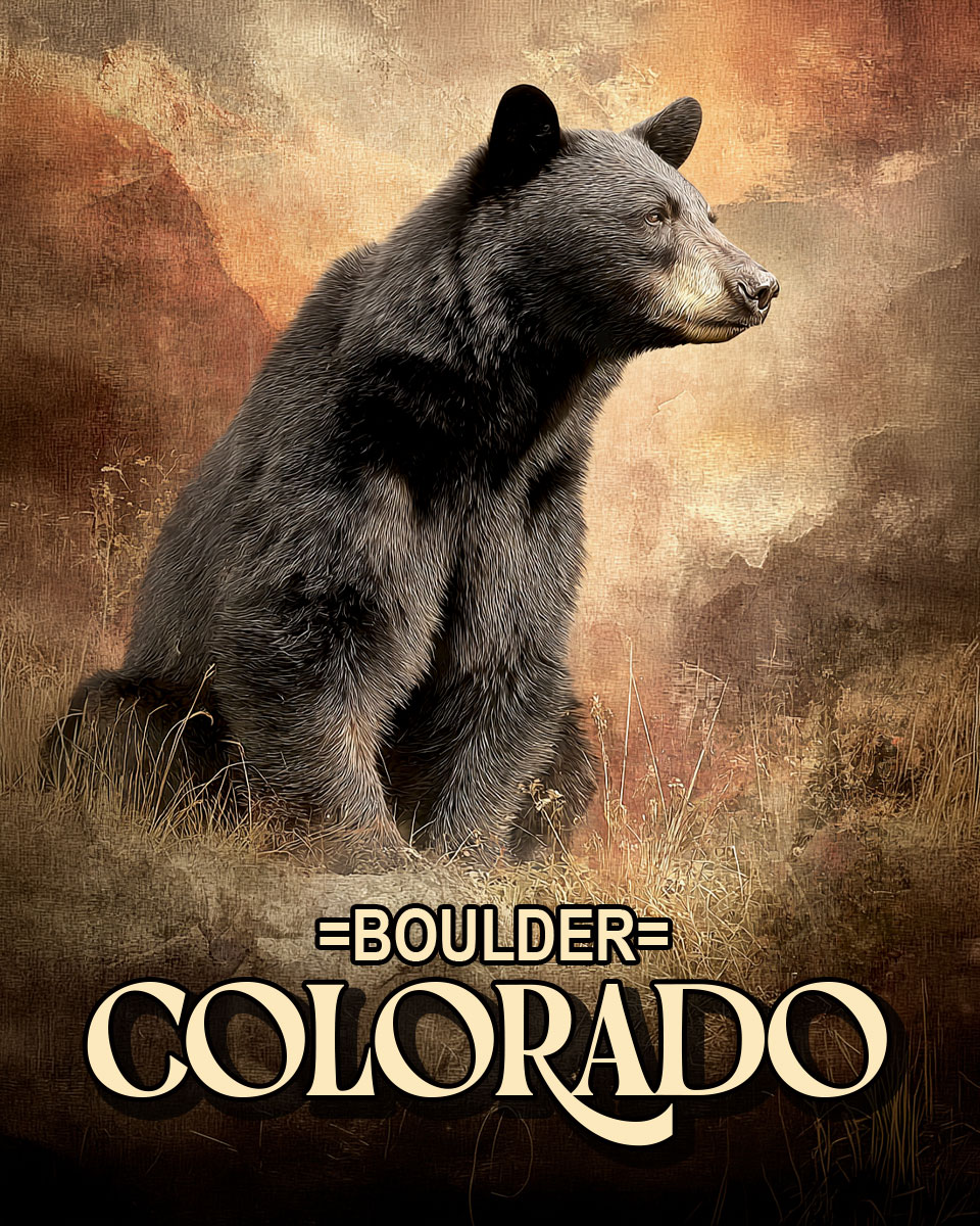 Lone Black Bear - Boulder Colorado Souvenir Art Print.jpg