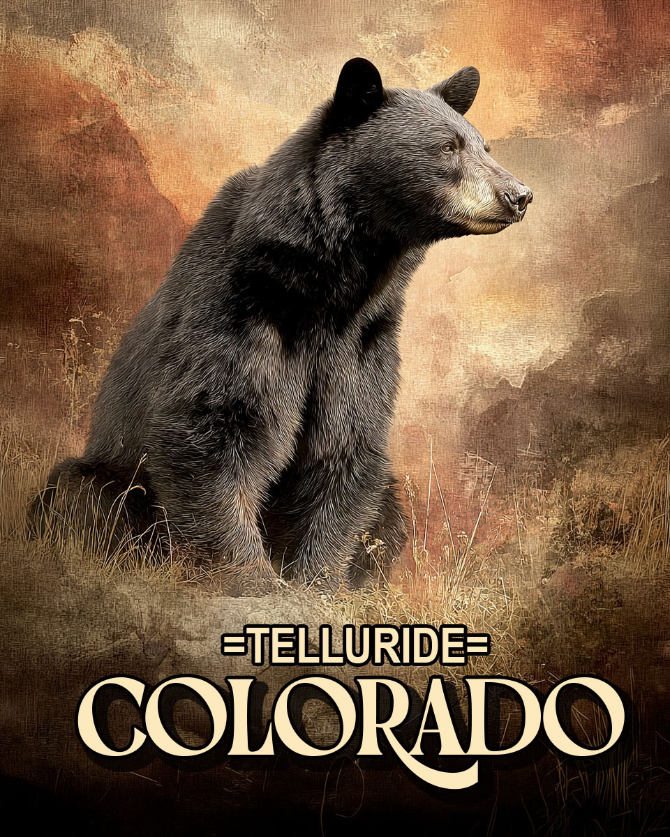 Lone Black Bear -  Telluride Souvenir Art Print