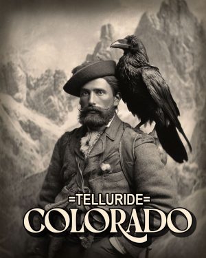 Man and Raven -  Telluride Souvenir Art Print