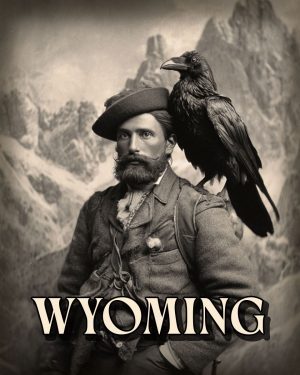 Man and Raven -  Wyoming Souvenir Art Print