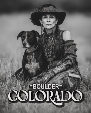 Mariam with Her Dog - Boulder Colorado Souvenir Art Print.jpg