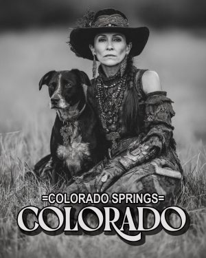 Mariam with Her Dog - Colorado Springs Souvenir Art Print