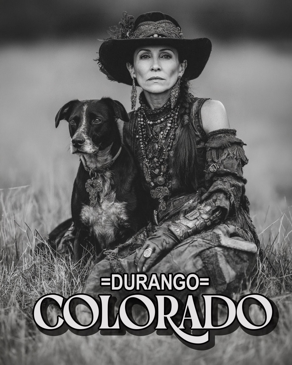 Mariam with Her Dog -  Durango Souvenir Art Print
