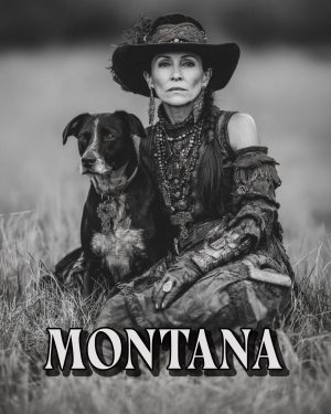 Mariam with Her Dog -  Montana Souvenir Art Print