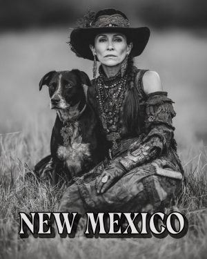 Mariam with Her Dog -  New Mexico Souvenir Art Print