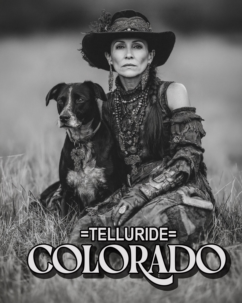 Mariam with Her Dog -  Telluride Souvenir Art Print