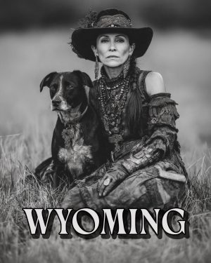 Mariam with Her Dog -  Wyoming Souvenir Art Print