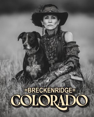 Mariam with Her Dog - Breckenridge, Colorado Souvenir Art Print
