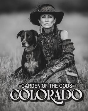 Mariam with Her Dog - Garden of the Gods Souvenir Art Print