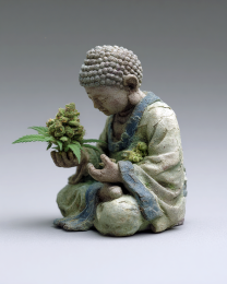 Buddha with Marijuana Bud - Weed Wall Art