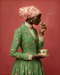 Relaxing with a Marijuana Joint and a Cup of Tea - Weed Wall Art