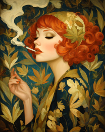 Flapper Smoking Mary Jane - Weed Wall Art