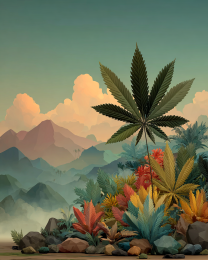 Marijuana Palm Tree - Weed Wall Art