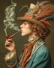 Young Hatter Smoking a Joint - Weed Wall Art