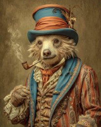 Cinnamon Bear Smoking a Joint - Weed Wall Art
