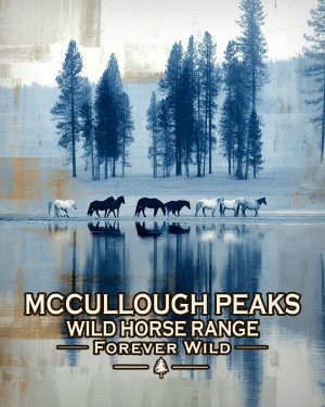 McCullough Peaks Wild Horse Range Wyoming - Forever Wild Horse Herd Souvenir Art Print