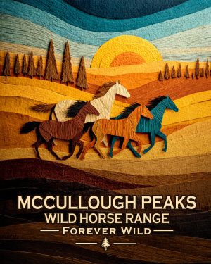 McCullough Peaks Wild Horse Range Wyoming - Forever Wild Horse Scene Souvenir Art Print